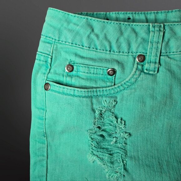 Y2K Low Rise Micro Mini Skirts Size 0 Lot Of 2 Colored Denim Scene Mcbling Gyaru - Picture 3 of 8